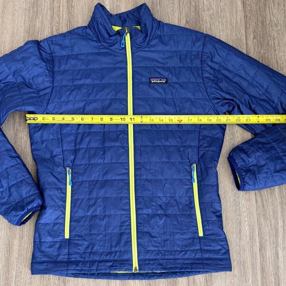 Patagonia Nano Puff Jacket Mens Small Blue / Yellow Puffer Coat Great Condition - Picture 3 of 9